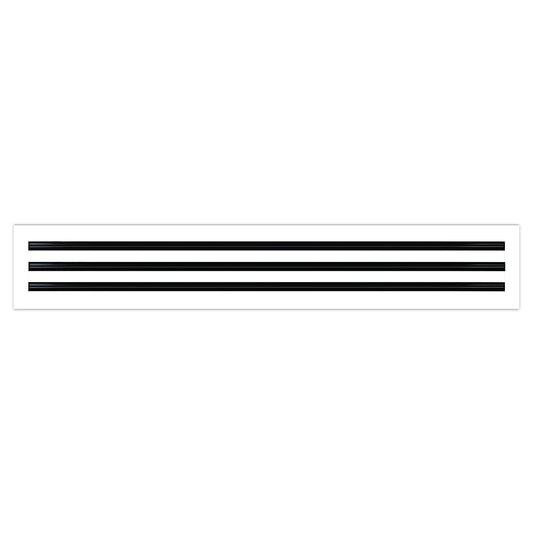Front of 36x6 Modern Air Vent Cover White - 36x6 Standard Linear Slot Diffuser White - Texas Buildmart