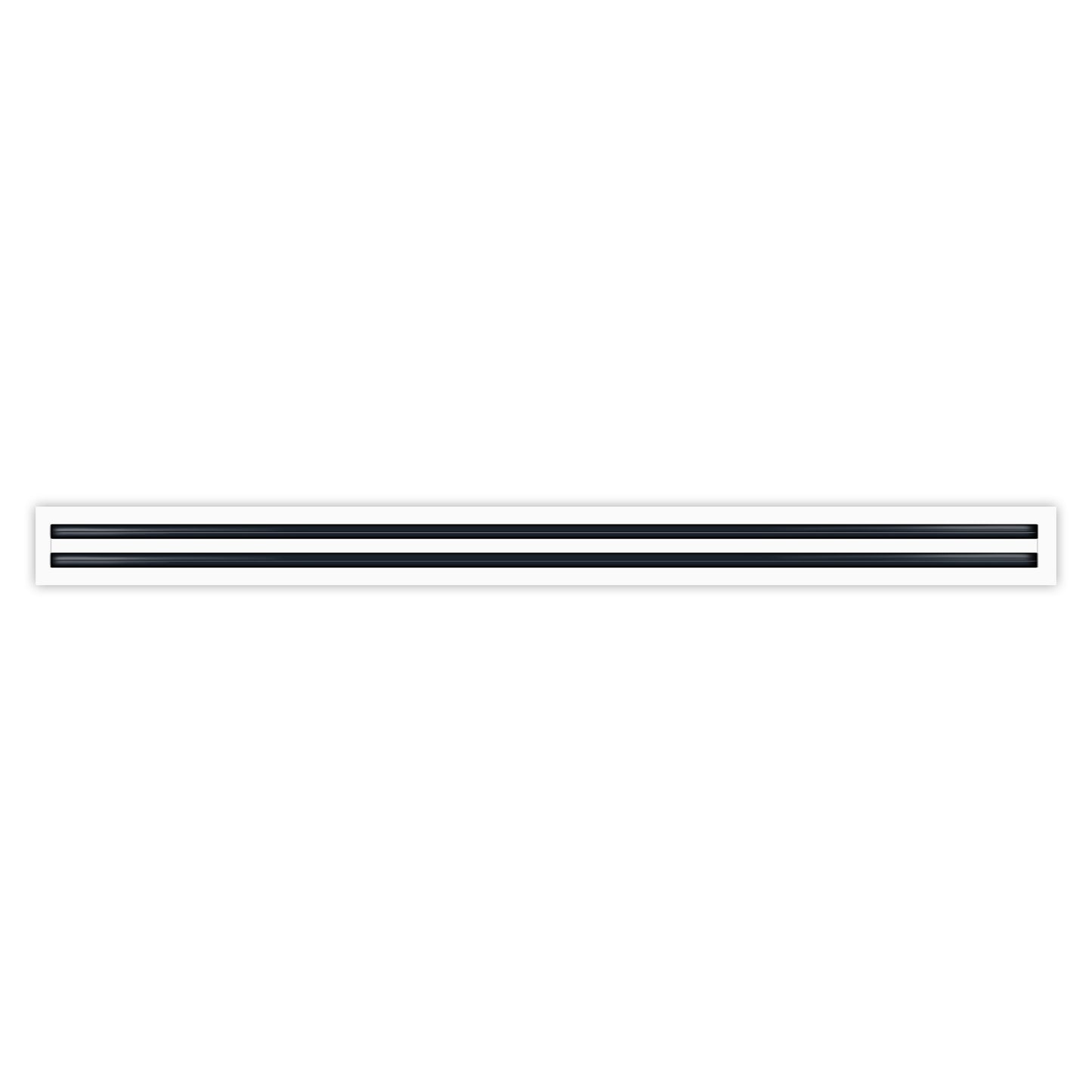Front of 48 Inch 2 Slot Linear Air Vent Cover White - 48 Inch 2 Slot Linear Diffuser White - Texas Buildmart