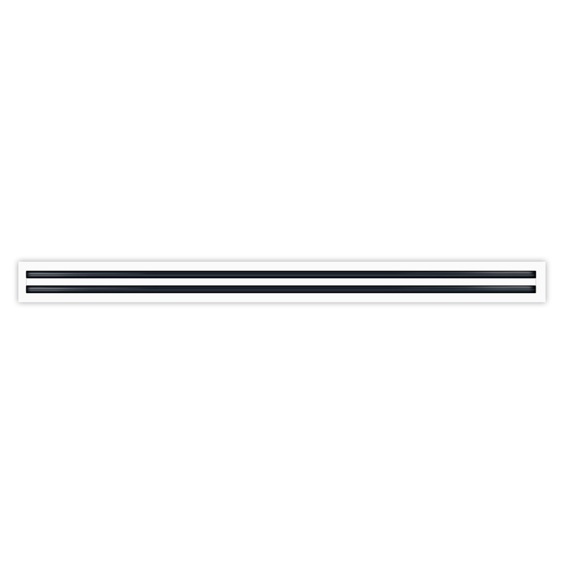 Front of 48 Inch 2 Slot Linear Air Vent Cover White - 48 Inch 2 Slot Linear Diffuser White - Texas Buildmart