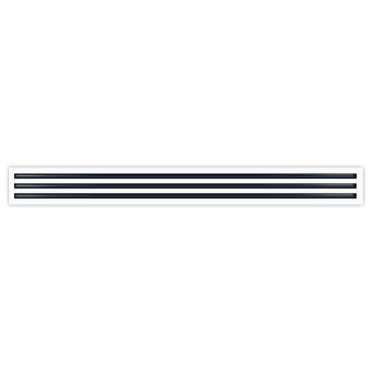 Front of 48 Inch 3 Slot Linear Air Vent Cover White - 48 Inch 3 Slot Linear Diffuser White - Texas Buildmart