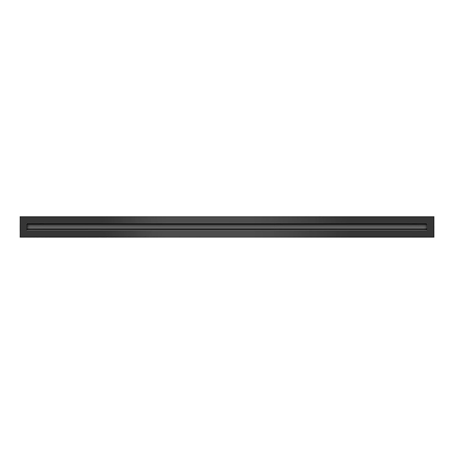 Front of 48 Inch 1 Slot Linear Air Vent Cover Black - 48 Inch 1 Slot Linear Diffuser Black - Texas Buildmart