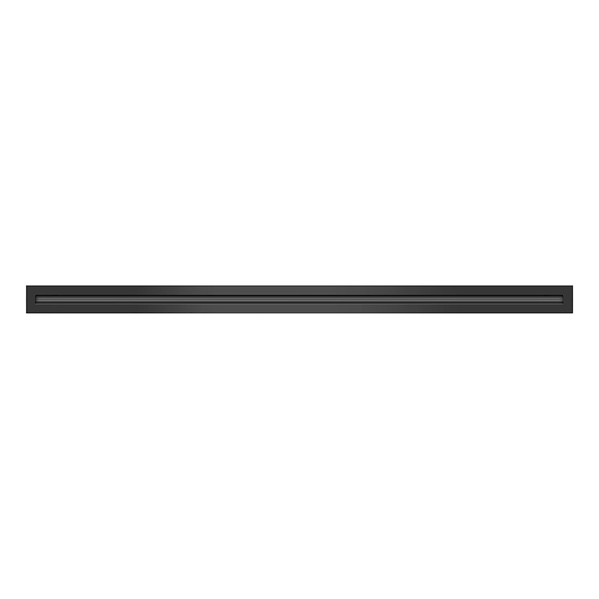 Front of 48 Inch 1 Slot Linear Air Vent Cover Black - 48 Inch 1 Slot Linear Diffuser Black - Texas Buildmart