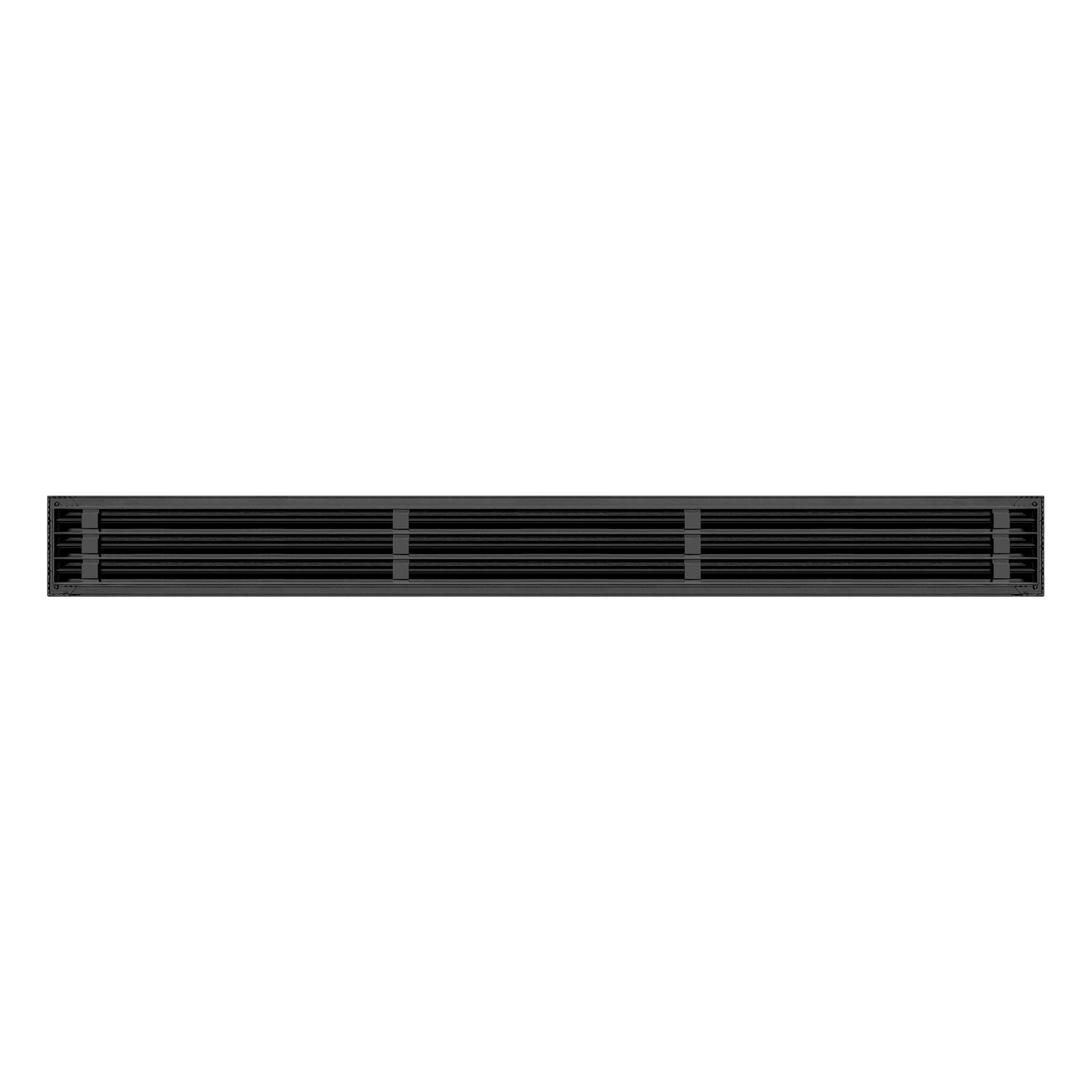 Back of 48 Inch 3 slot Linear Air Vent Cover Black - 48 Inch 3 slot Linear Diffuser Black - Texas Buildmart