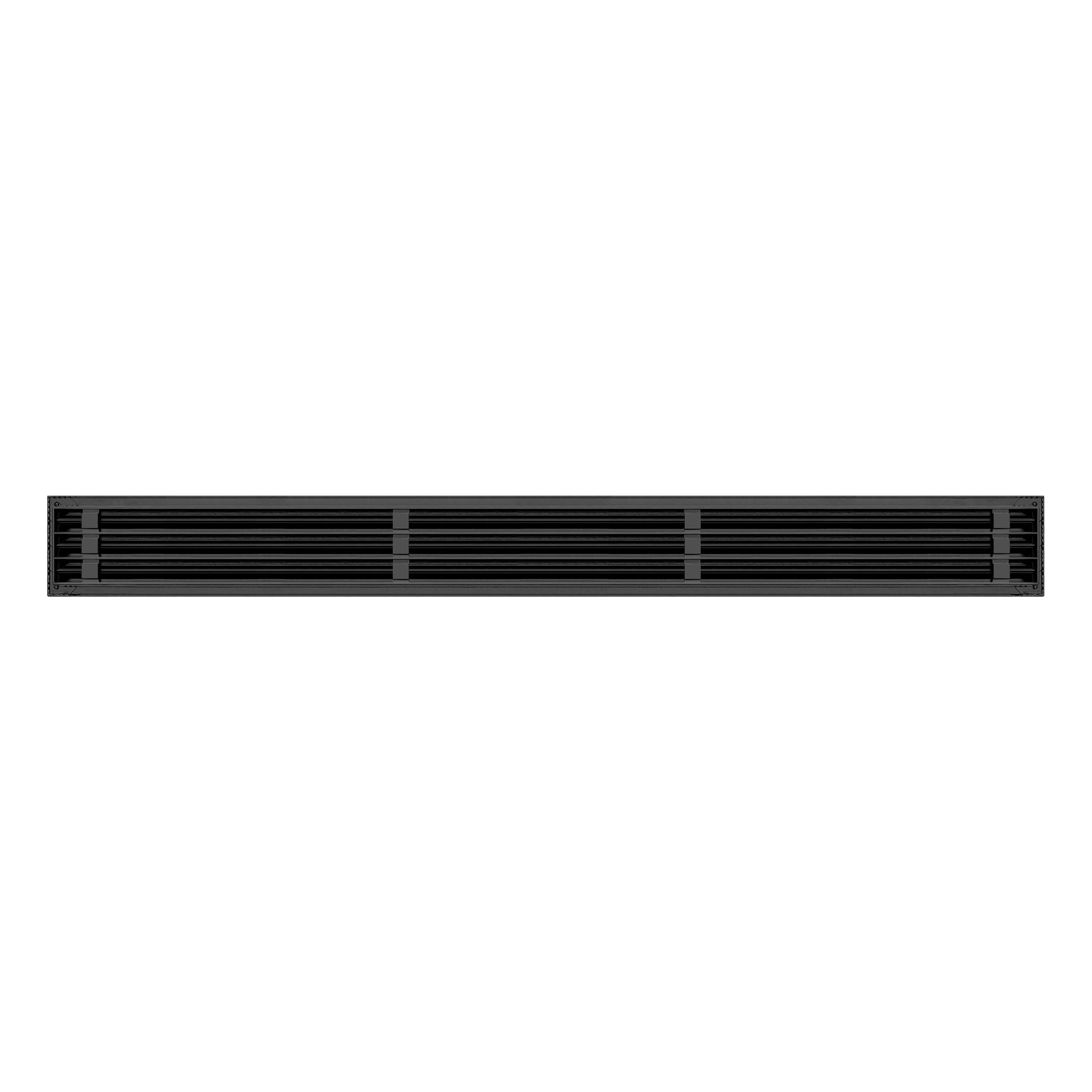 Back of 48 Inch 3 slot Linear Air Vent Cover Black - 48 Inch 3 slot Linear Diffuser Black - Texas Buildmart
