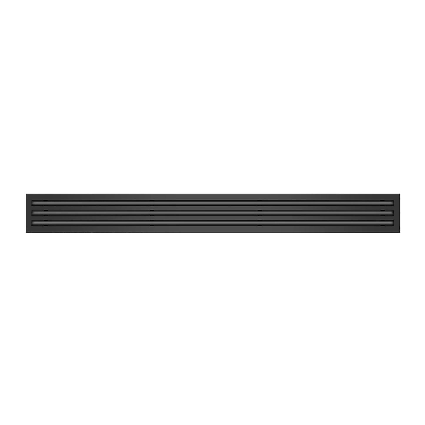 Front of 48 Inch 3 Slot Linear Air Vent Cover Black - 48 Inch 3 Slot Linear Diffuser Black - Texas Buildmart