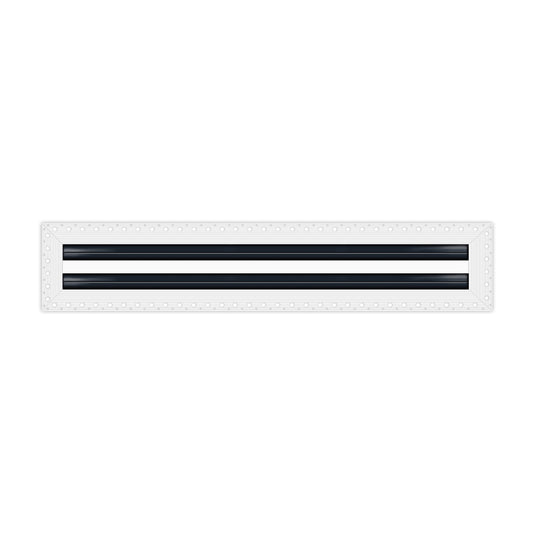 BUILDMART - 48" MUD-IN Linear Slot Diffuser - 2 Slot - Air Vent Cover - Drywall MUD IN White Air Vent - MUD Linear Slot Diffuser - Register Grille for Ceiling and Walls - Texas Buildmart