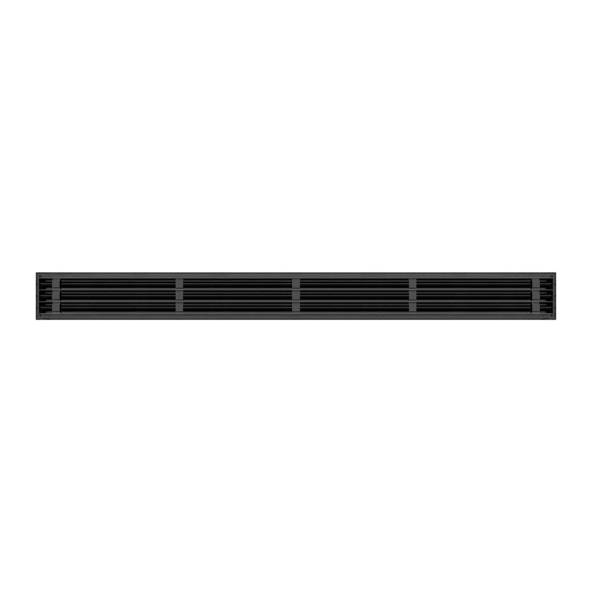 Side of 60 Inch 3 slot Linear Air Vent Cover Black - 60 Inch 3 slot Linear Diffuser Black - Texas Buildmart