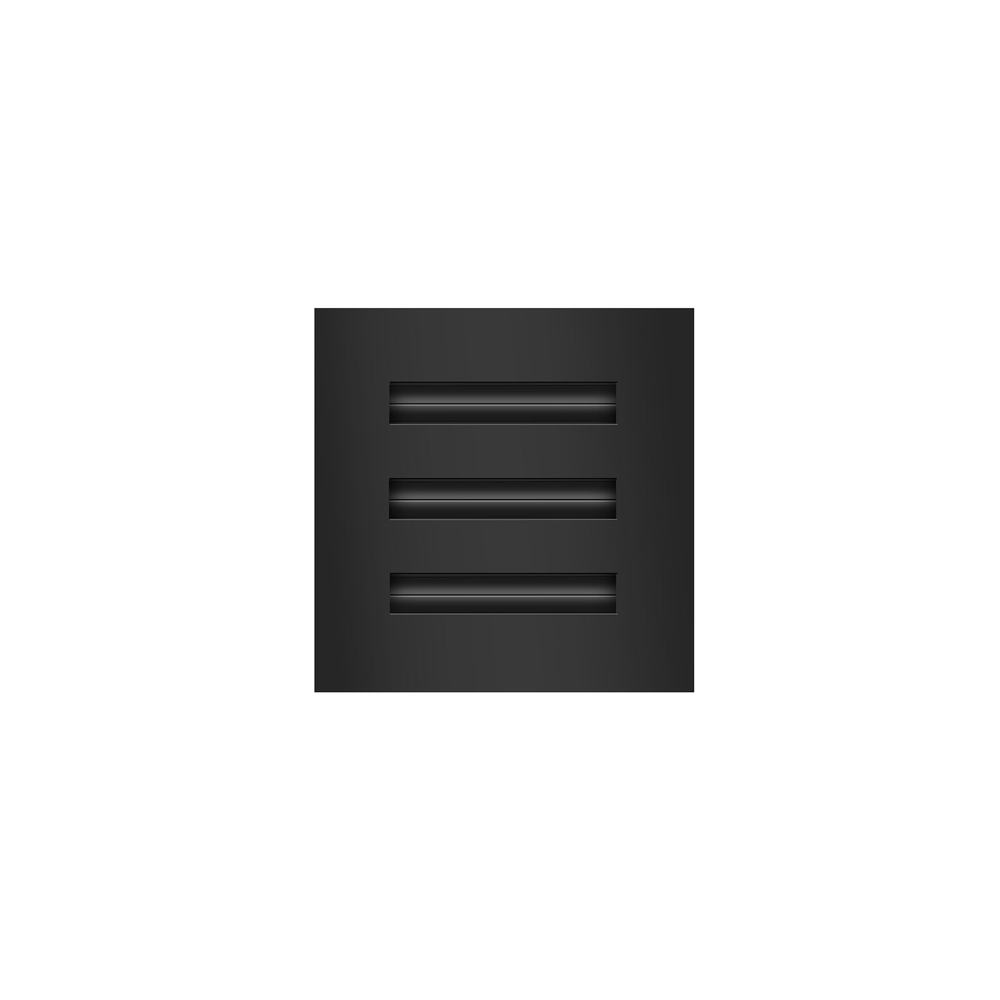 Front of 6x6 Modern Air Vent Cover Black - 6x6 Standard Linear Slot Diffuser Black - Texas Buildmart