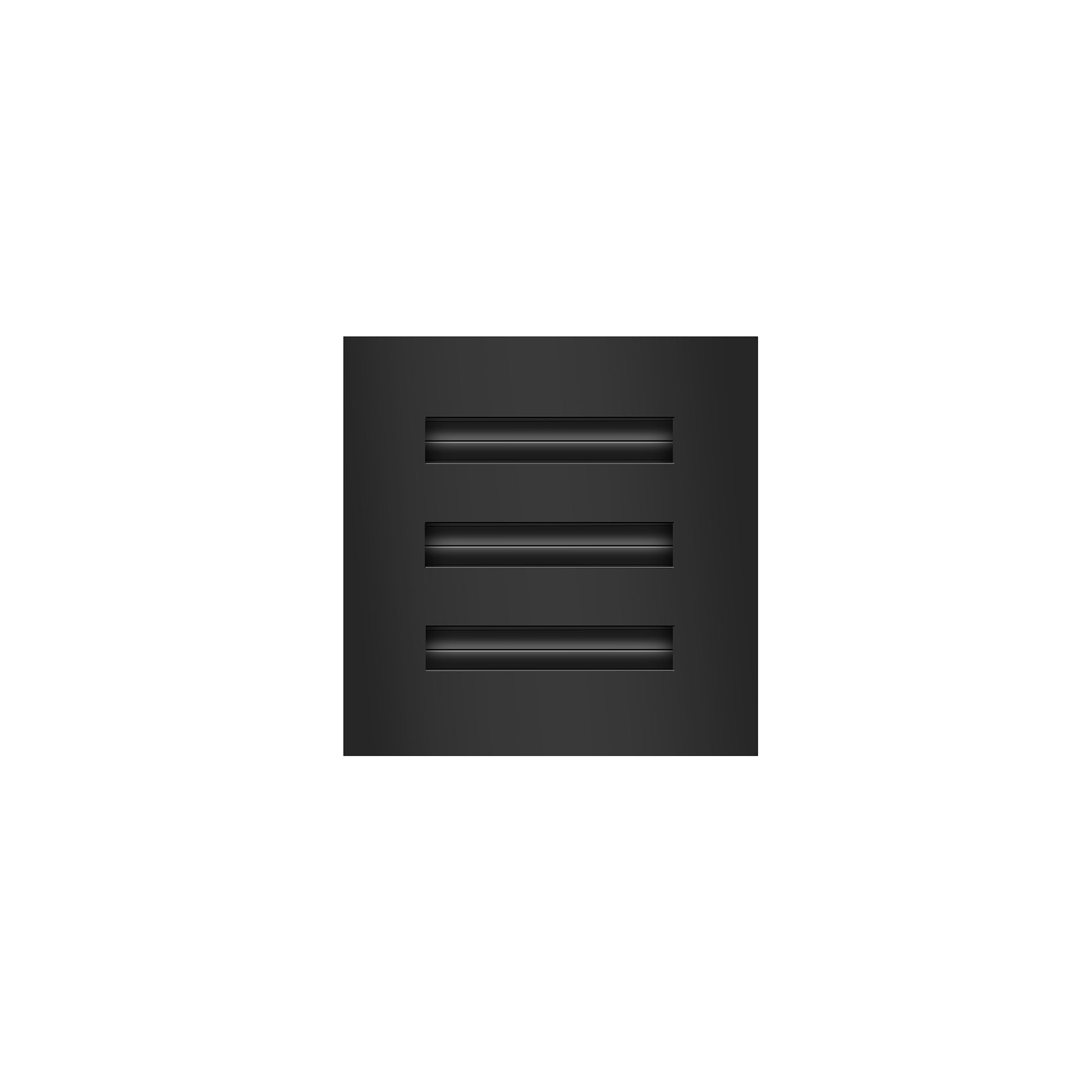 Front of 6x6 Modern Air Vent Cover Black - 6x6 Standard Linear Slot Diffuser Black - Texas Buildmart