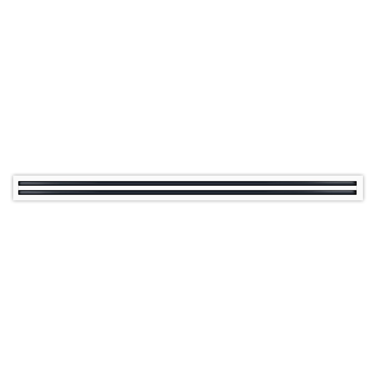 Front of 72 Inch 2 Slot Linear Air Vent Cover White - 72 Inch 2 Slot Linear Diffuser White - Texas Buildmart
