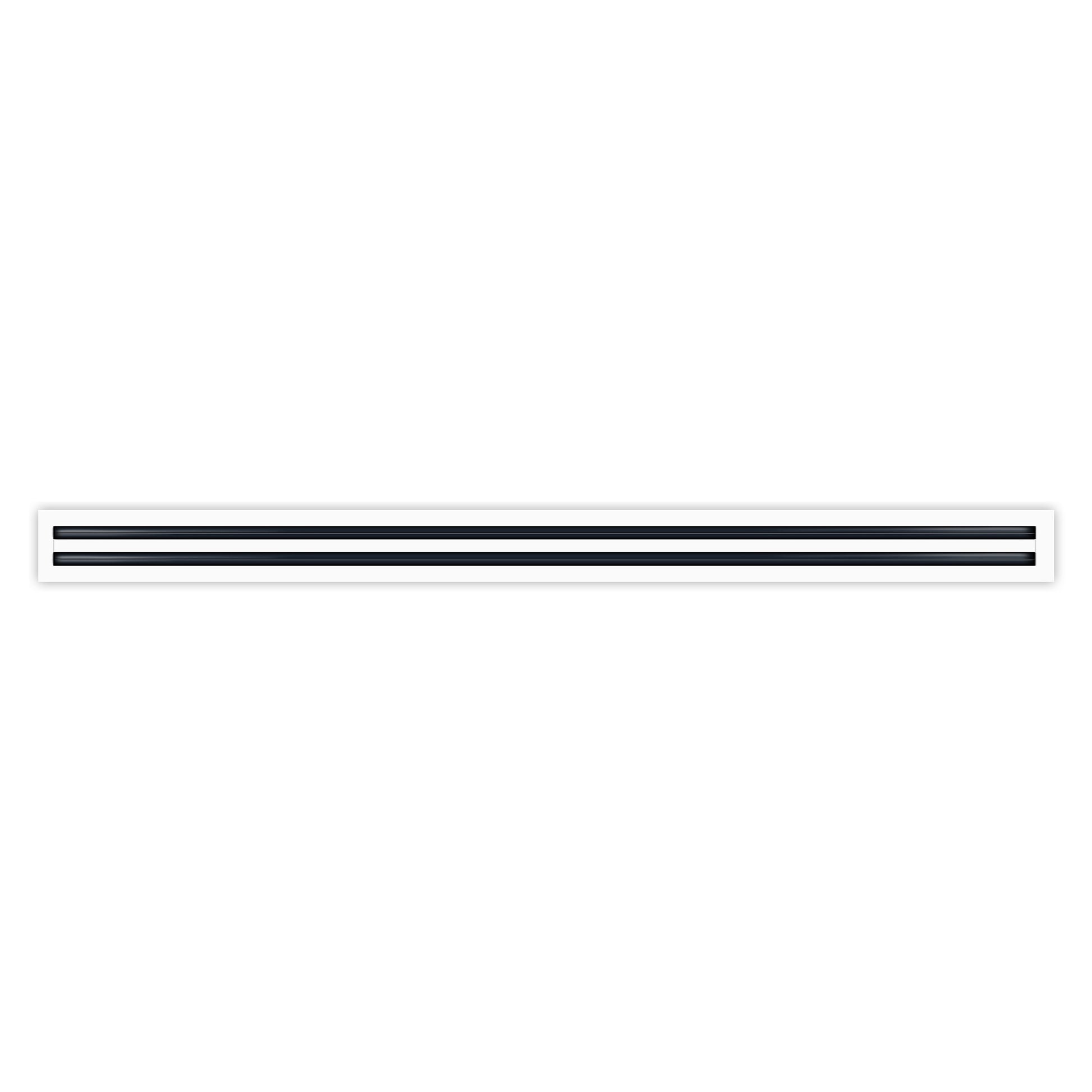 Front of 72 Inch 2 Slot Linear Air Vent Cover White - 72 Inch 2 Slot Linear Diffuser White - Texas Buildmart