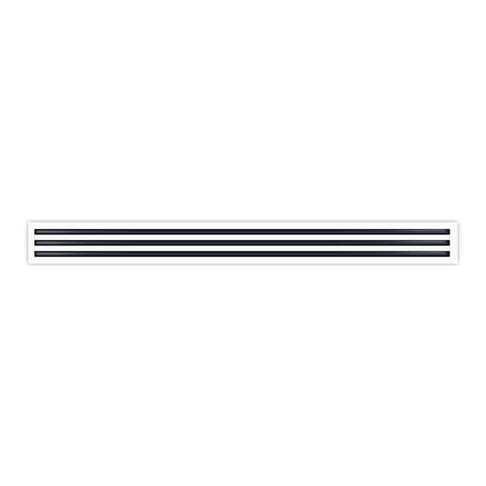 Front of 72 Inch 3 Slot Linear Air Vent Cover White - 72 Inch 3 Slot Linear Diffuser White - Texas Buildmart
