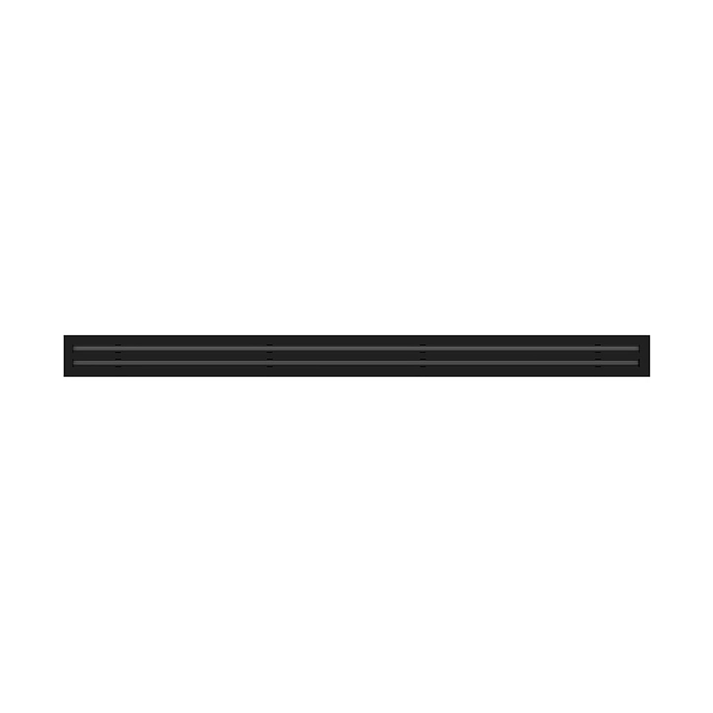 Front of 72 Inch 2 Slot Linear Air Vent Cover Black - 72 Inch 2 Slot Linear Diffuser Black - Texas Buildmart
