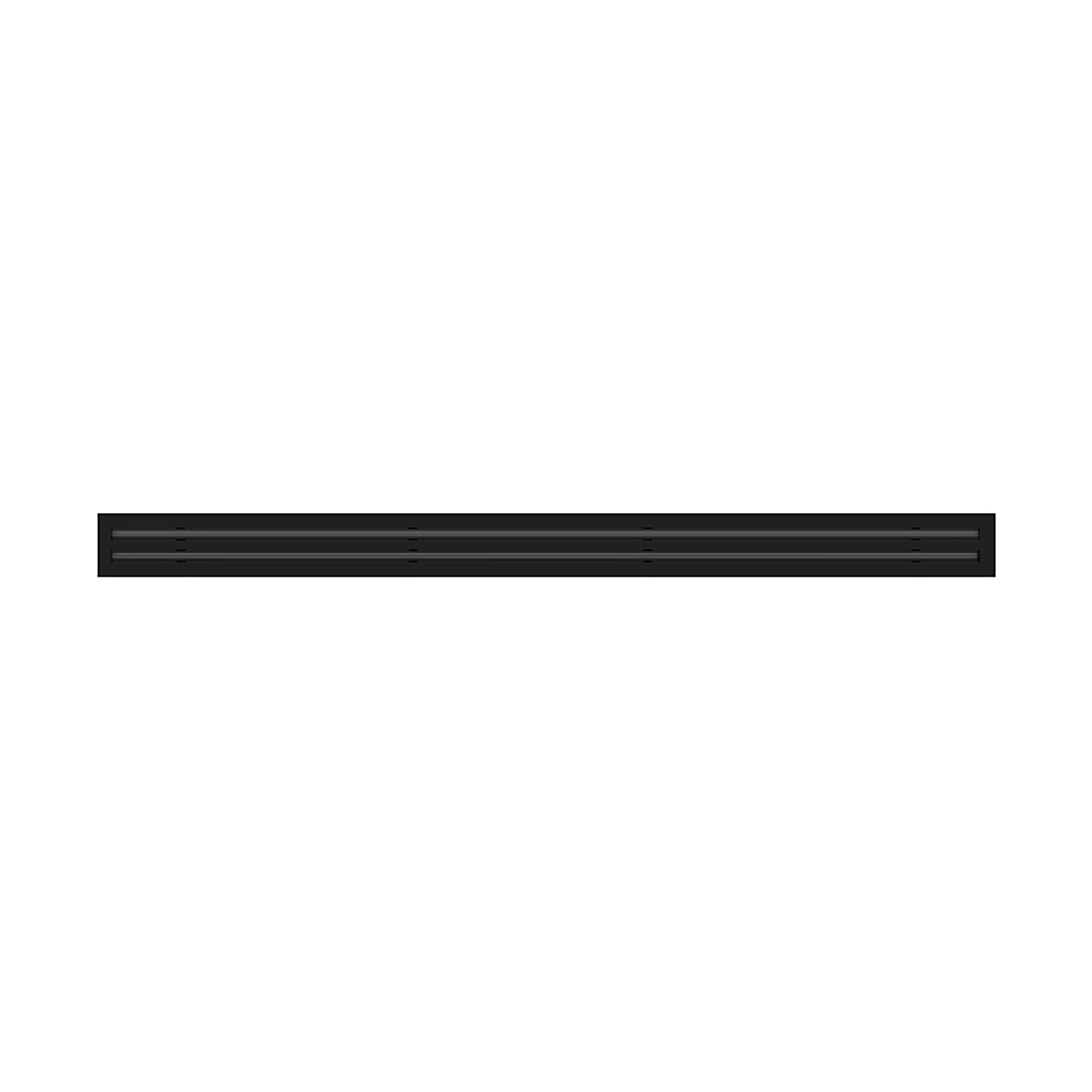 Front of 72 Inch 2 Slot Linear Air Vent Cover Black - 72 Inch 2 Slot Linear Diffuser Black - Texas Buildmart