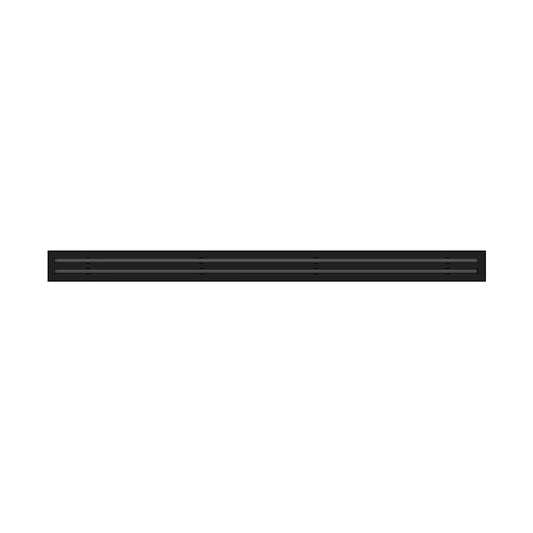Front of 72 Inch 2 Slot Linear Air Vent Cover Black - 72 Inch 2 Slot Linear Diffuser Black - Texas Buildmart
