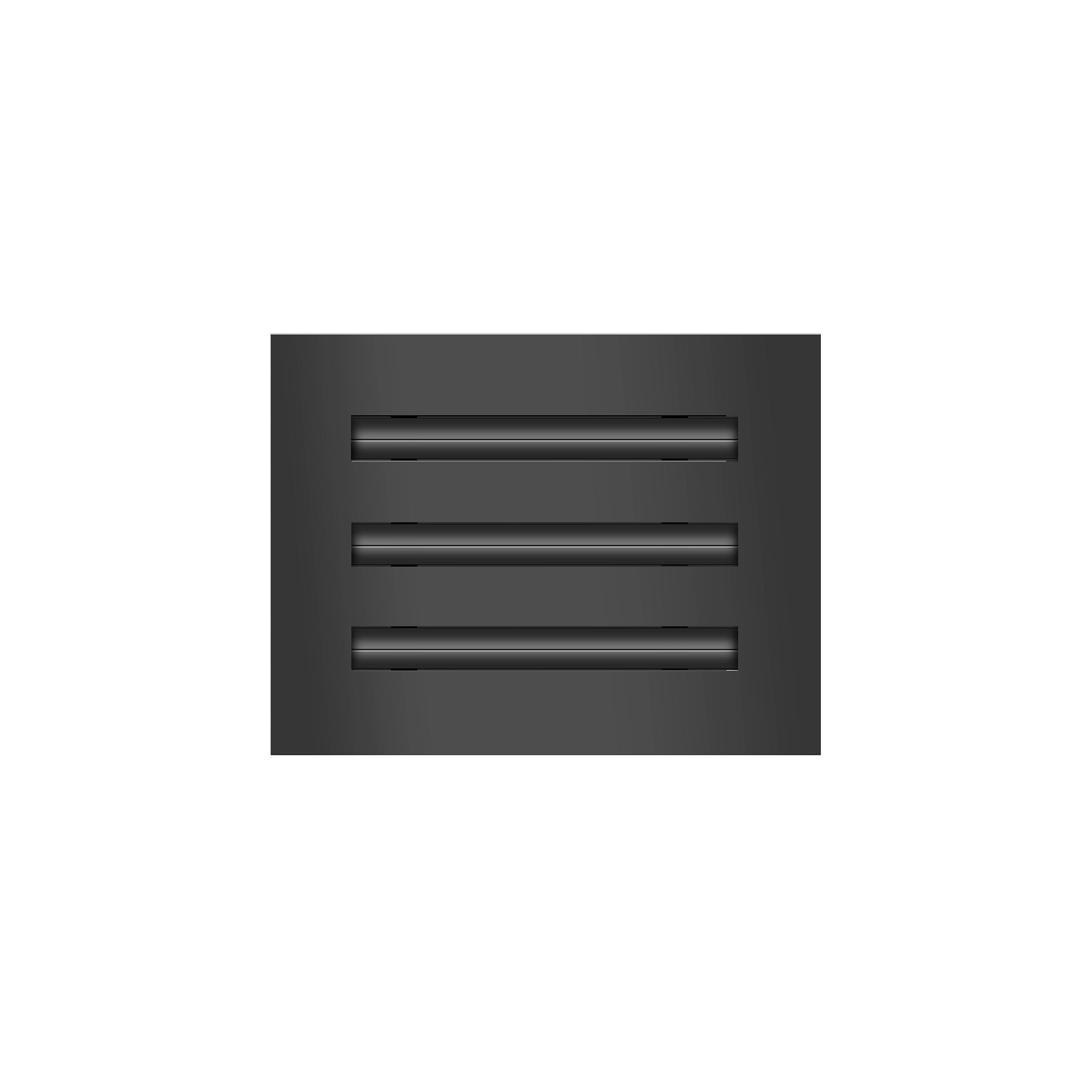 Front of 8x6 Modern Air Vent Cover Black - 8x6 Standard Linear Slot Diffuser Black - Texas Buildmart
