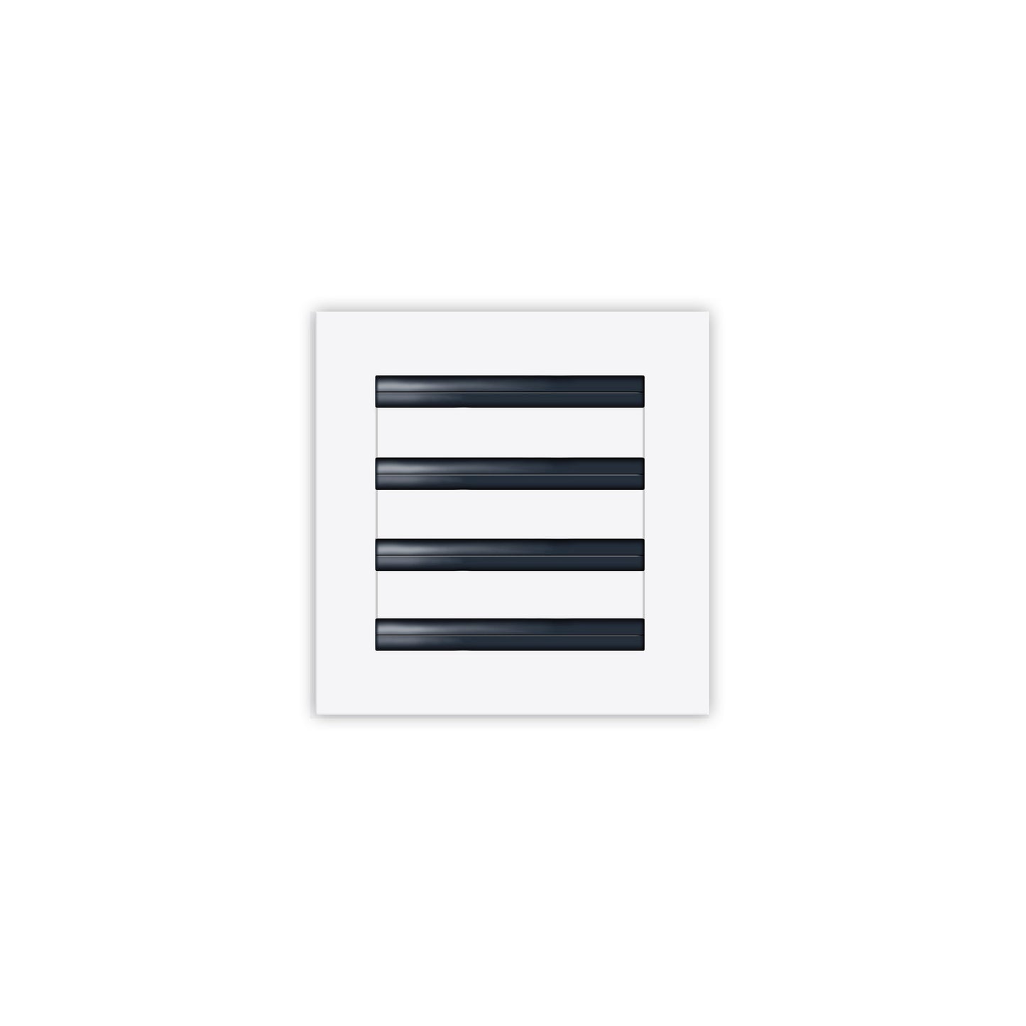 Front of 8x8 Modern Air Vent Cover White - 8x8 Standard Linear Slot Diffuser White - Texas Buildmart