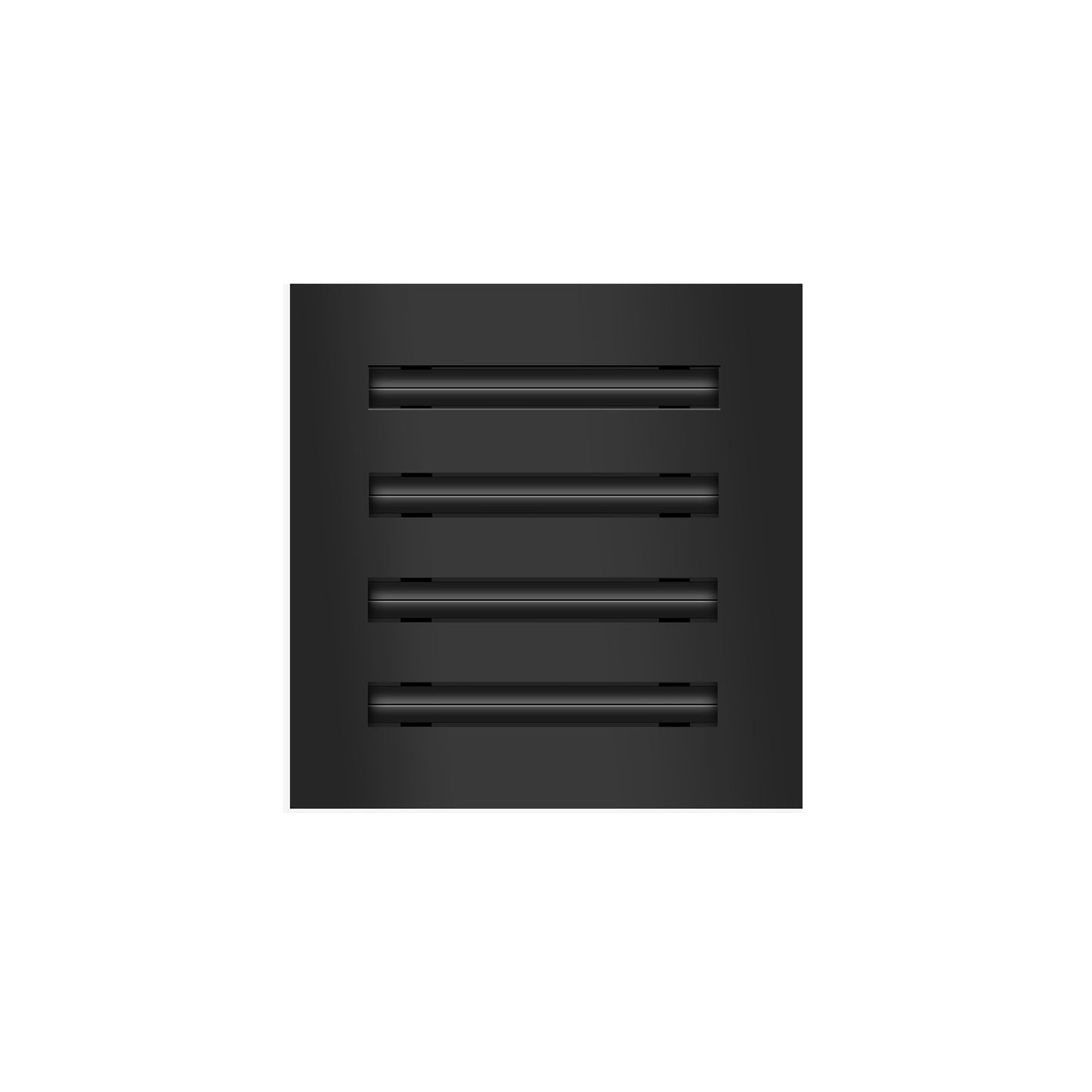 Front of 8x8 Modern Air Vent Cover Black - 8x8 Standard Linear Slot Diffuser Black - Texas Buildmart