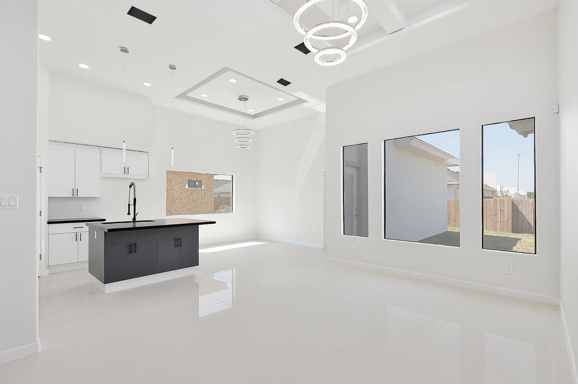 Lifestyle 2 of 26x6 Modern Air Vent Cover Black - 26x6 Standard Linear Slot Diffuser Black - Texas Buildmart