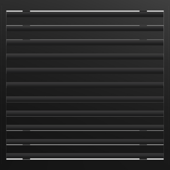 3D Model of 22x22 Modern Air Vent Cover Black - Standard Linear Slot Diffuser Black - Texas Buildmart