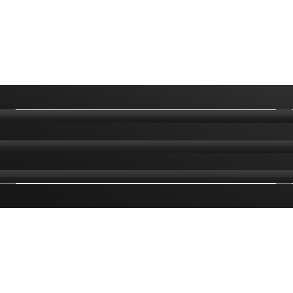 3D Model of 24x6 Modern Air Vent Cover Black - Standard Linear Slot Diffuser Black - Texas Buildmart