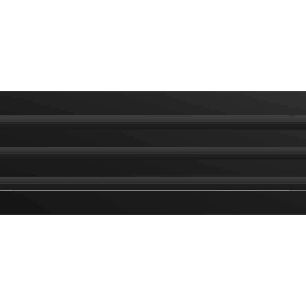 3D Model of 25x6 Modern Air Vent Cover Black - Standard Linear Slot Diffuser Black - Texas Buildmart