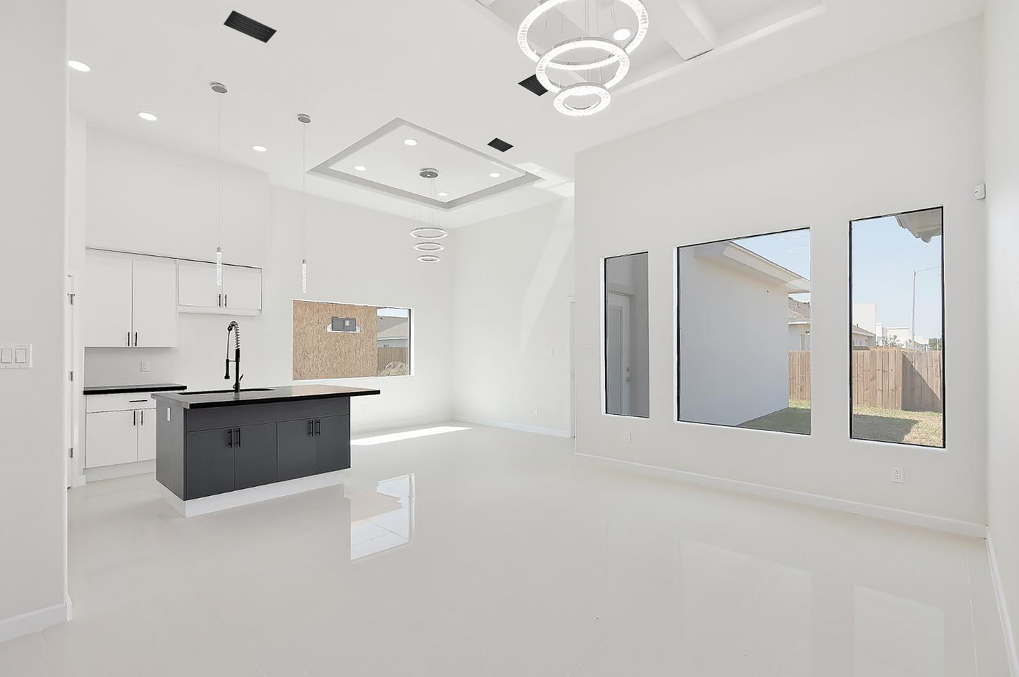 Lifestyle 1 of 25x24 Modern Air Vent Cover Black - 25x24 Standard Linear Slot Diffuser Black - Texas Buildmart