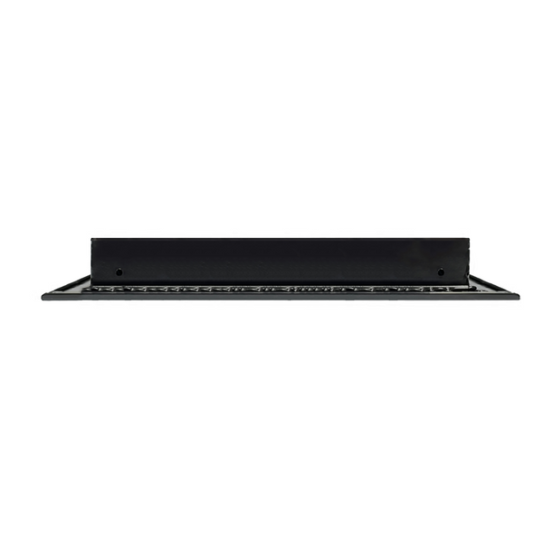 Side View of 18x12 Modern Air Vent Cover Black - 18x12 Standard Linear Slot Diffuser Black - Texas Buildmart
