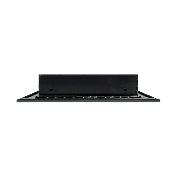 Side View of 12x8 Modern Air Vent Cover Black - 12x8 Standard Linear Slot Diffuser Black - Texas Buildmart